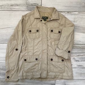 Eddie Bauer Womens Size S Tan Lightweight Utility Jacket